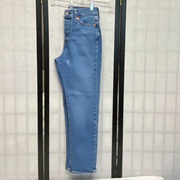 Stretch Vintage Inspired Button Fly Jeans Medium Wash Levi's Wedgie Straight - Picture 5 of 15